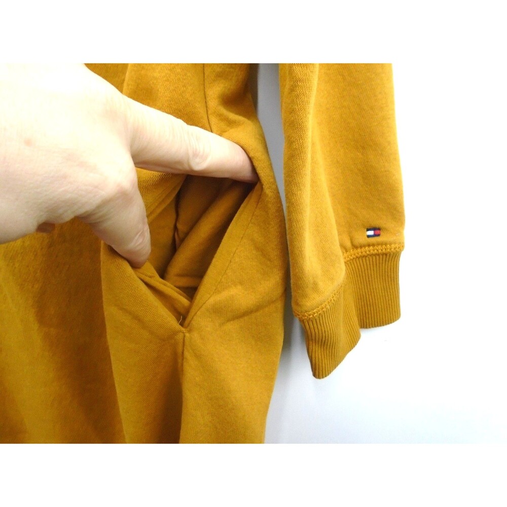 Tommy Hilfiger Womens Adaptive Sweatshirt Dress Yellow 1/4 Zip Size S Pockets - Picture 7 of 12